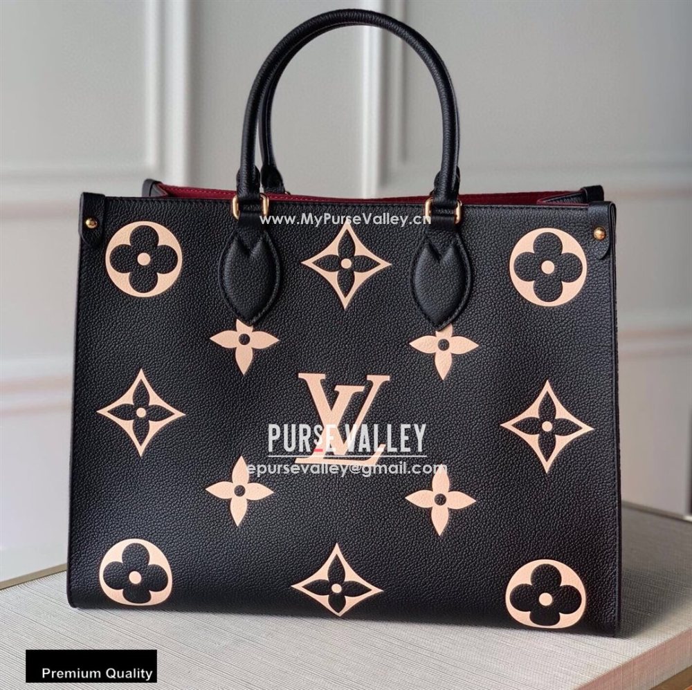 Louis Vuitton Onthego MM Tote Bag M45495 Monogram Empreinte Black