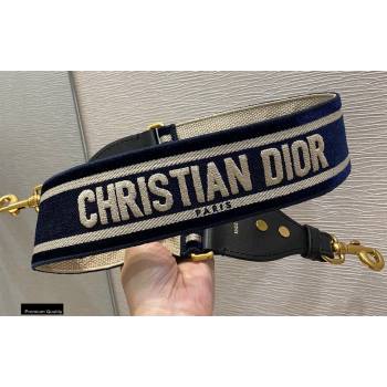 Christian Dior Embroidered Velvet Shoulder Strap Blue 2020 (vivi-20111121 )