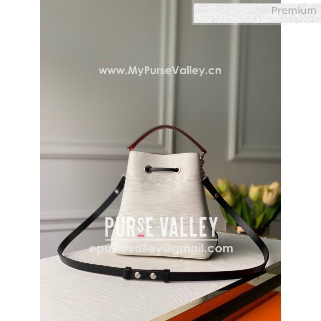 Louis Vuitton NéoNoé BB Epi Leather Bucket Bag M55556 White/ Black/Scarlet Red 2020 (KI-20061904 ...