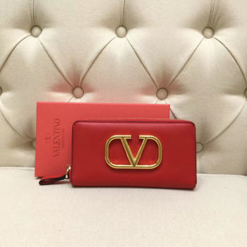 VALENTINO Origianl leather Zipped Wallet VG0088 red